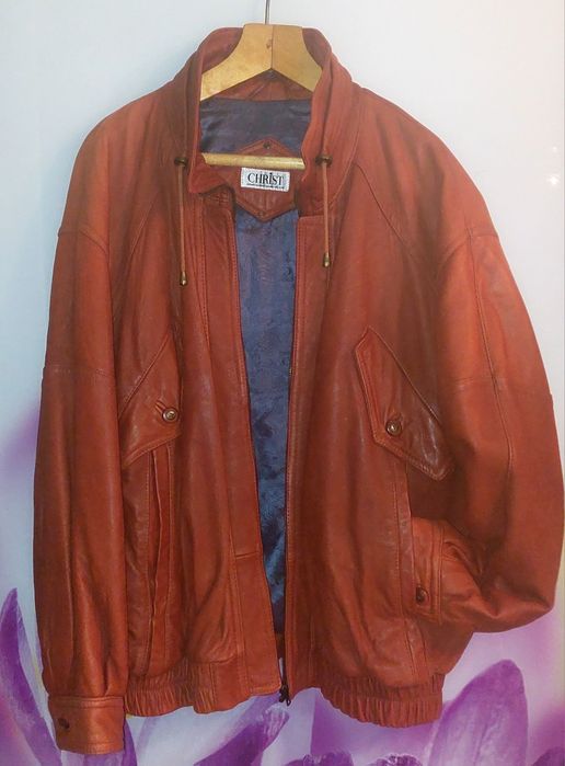 Вінтажна шкіряна куртка (54)