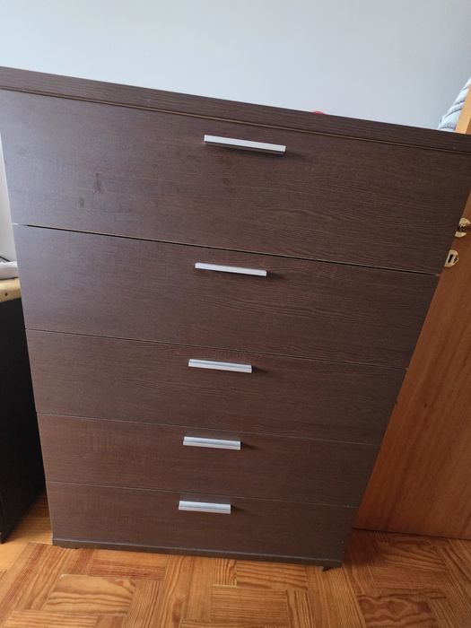 Cômoda 5 gavetas e criado mudo