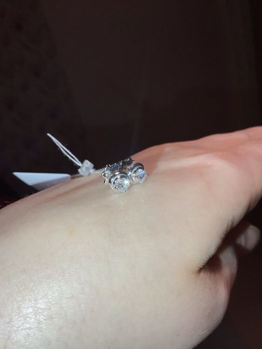 Сережки золотые бриллианты. Кульчики диамант. Серьги золото. Новые.