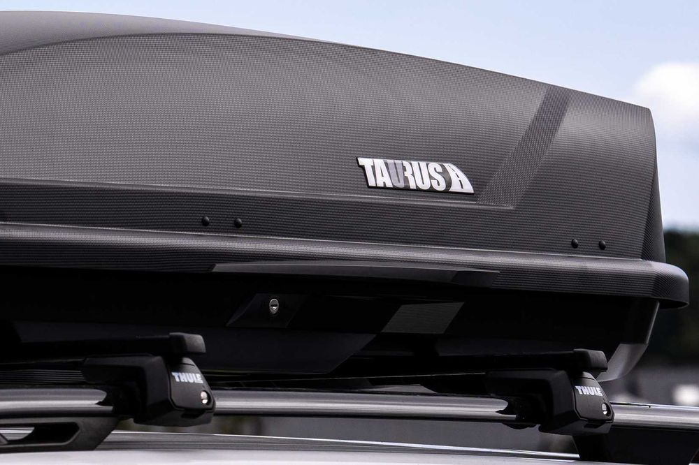 Mega mocny box dachowy Taurus Adventure 480 czarny matowy karbon NEW