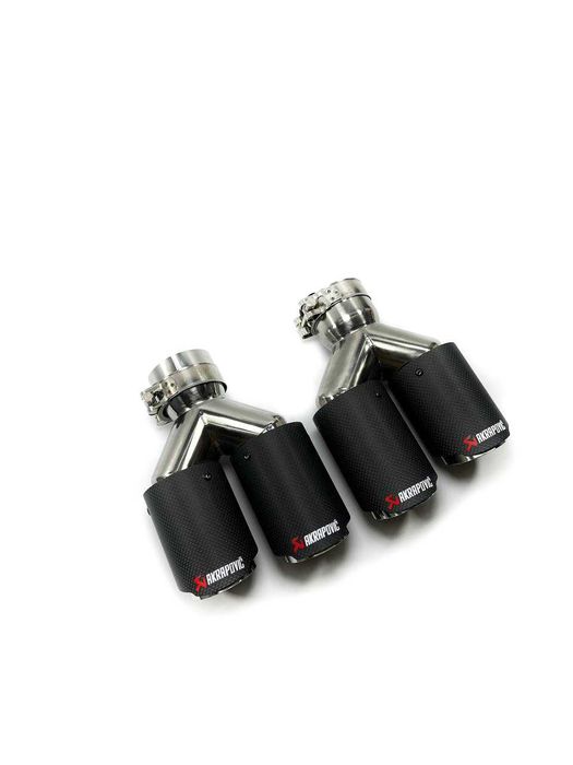 Матовые двойные насадки глушителя Akrapovic BMW 63 мм - 2 х 76 мм