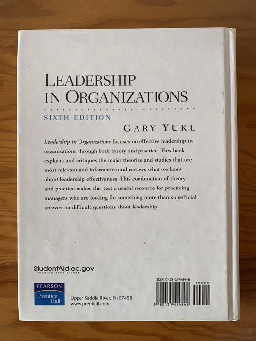 Leadership in Organizations, Gary Yukl