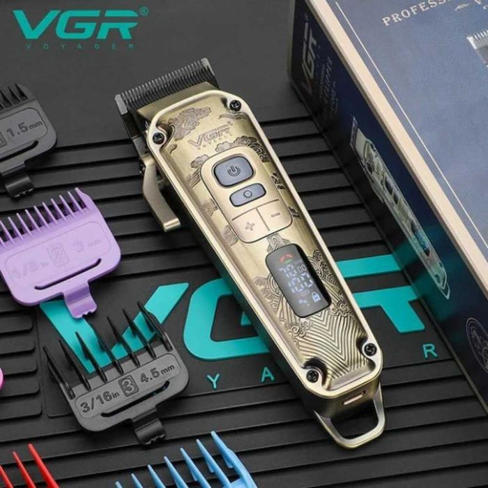 Машинка для стрижки волос триммер для бороды VGR V-005 + 8 насадок