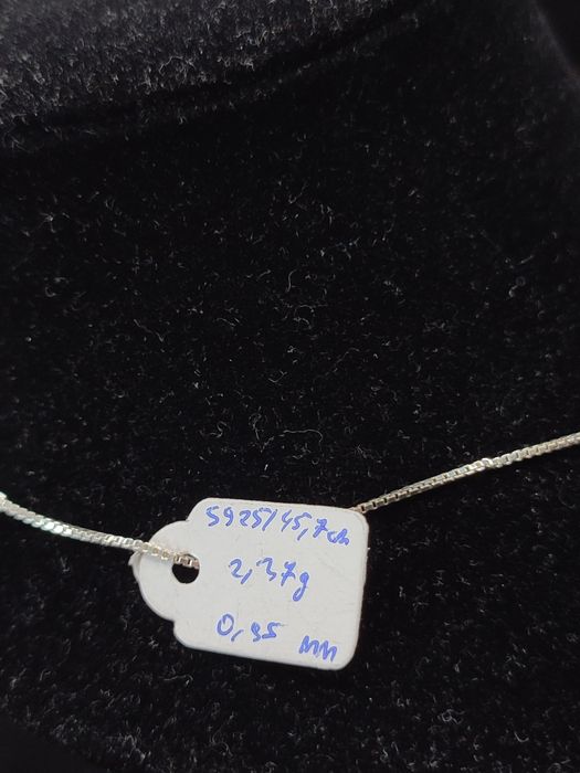 Łańcuszek splot kostka wykonany z srebra 925