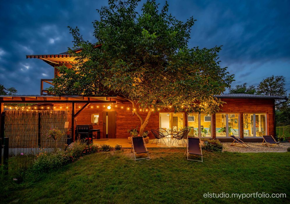 Domek z ciepłym ( 32'c) basenem w zimie