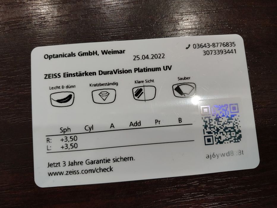 Оригинальні очки zeiss +3.50