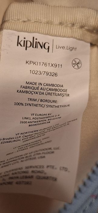 Torebka na ramię Kipling  z brelokiem nowa bez metki
