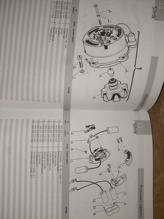 Nowy katalog czesci instrukcja obsługi rama silnik jawa 350 ts sport