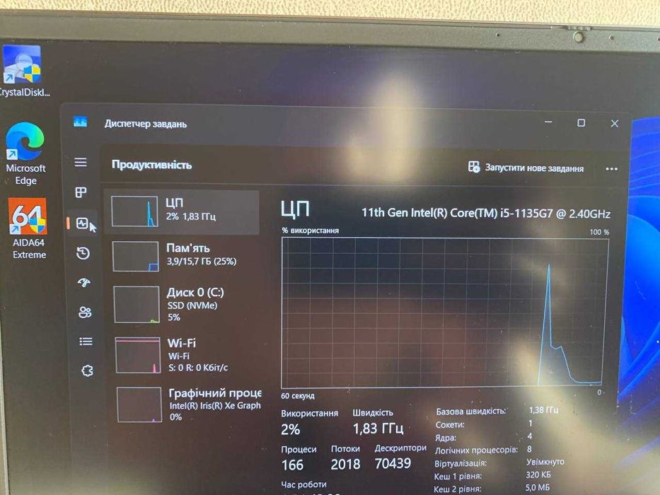 DELL Vostro 5502|15.6FHD| I5-1135G7 | 16GB DDR4 | 512GB SSD | 32% Знос