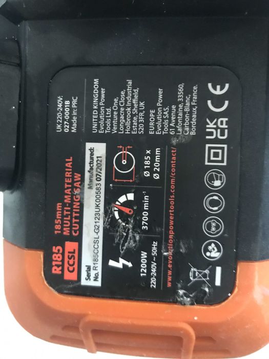 Пила циркулярна Evolution R185 CCSL,паркетка універсальна з Англії