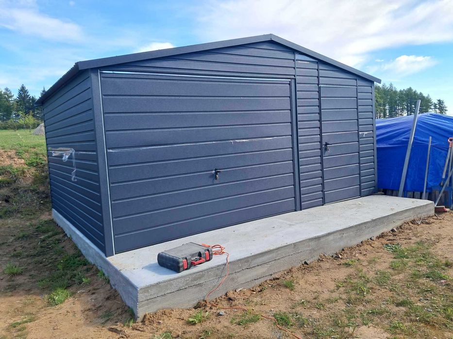 Garaż blaszany 5x5 Wzmocniony PROFILAMI. Producent SZYBKA REALIZACJA