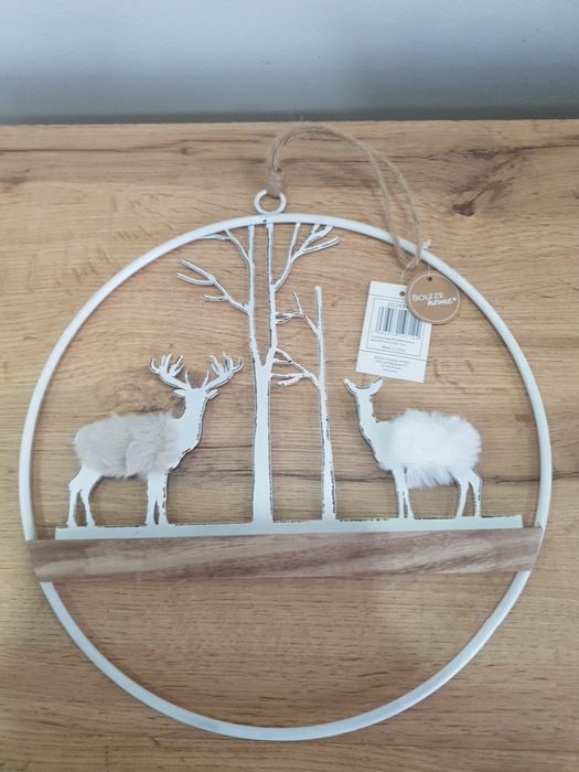 Zawieszka koło z leśnym motywem metalowe Boltze 30cm