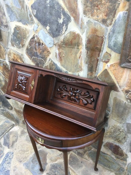 Nicho prateleira Armário suspensão madeira exótica Antigo 82 cm