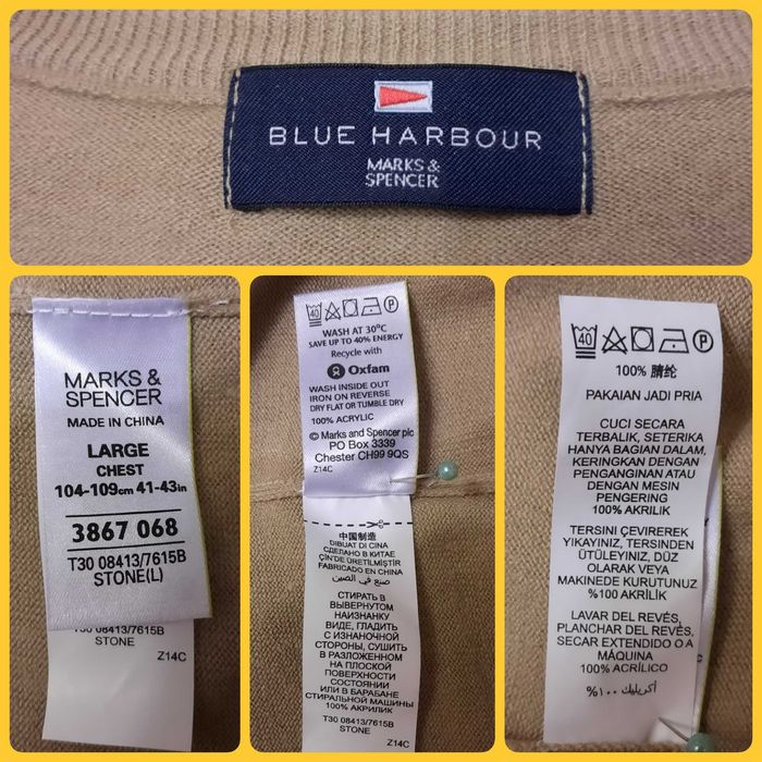 Повсякденний чоловічий пуловер, британський бренд BLUE HARBOUR від M&S