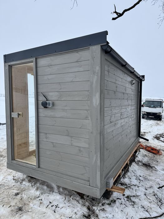Sauna ogrodowa ocieplona z przedsionkiem elektryczna  LUB drewno