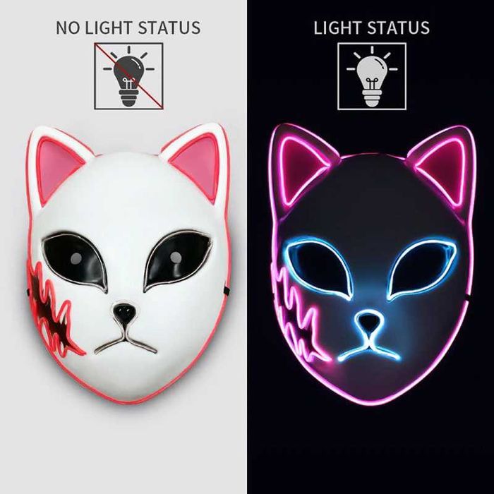 máscara led Halloween, aniversários, carnaval