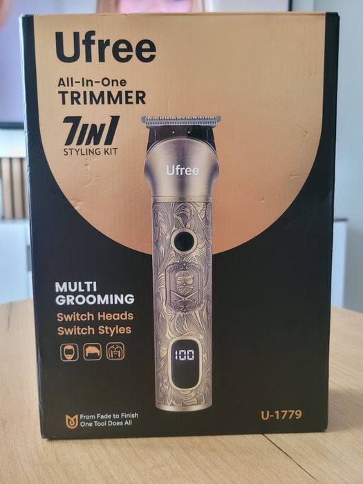 Maszynka do strzyżenia- trymer Ufree 7 w 1 ,broda,włosy, nos,uszy,ciało  golarka LCD akumulator nowa