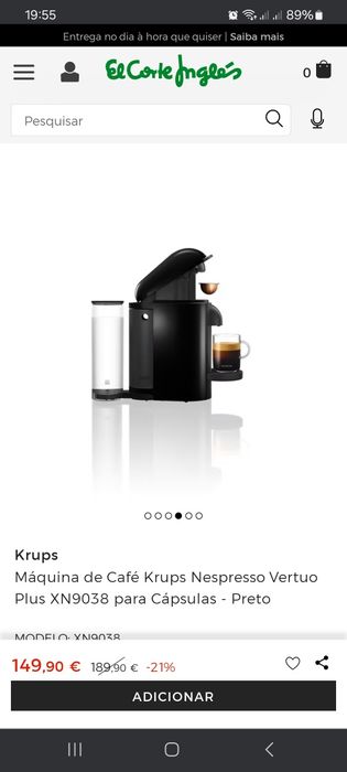 Máquina nespresso Vertuo Titanium