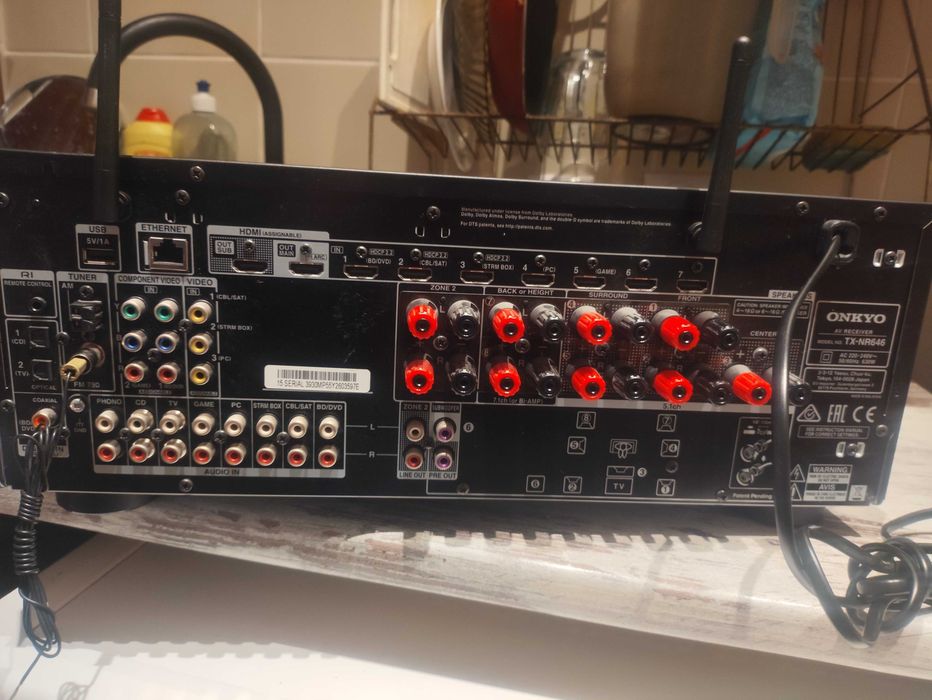 Sprzedam 7.2 Onkyo TX-NR646 Wi-Fi BT Atmos DTS:X 4K60P Hi-Res Spotify