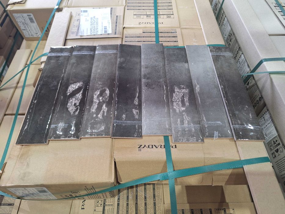 Płytka Monpelli BLACK  Mix Cegiełka Połysk 6,5x29,8 Paradyż GATUNEK 2