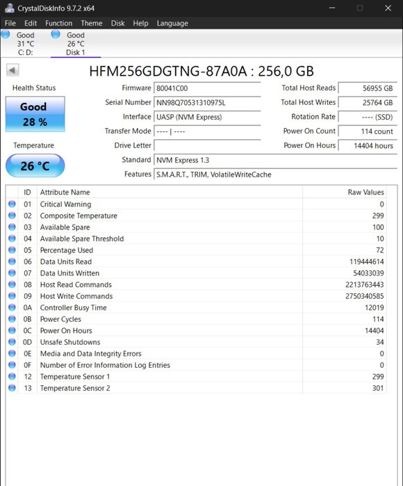SSD nvme 256GB и HDD 1tb 2.5