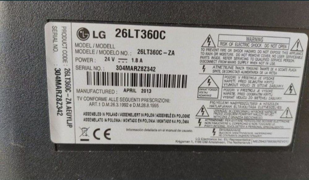 Monitor LG 26 cali z HDMI