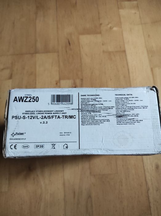 Zasilacz stabilizowany,liniowy PULSAR AWZ 250 PSU-S-12V/L-2A/5/FTA-TR