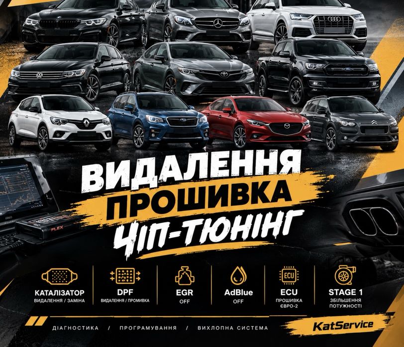 Удаление Катализатора/ DPF/ EGR/ EURO-2/ stage1