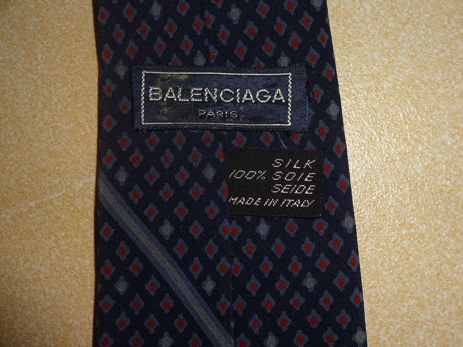 BALENCIAGA Paris 100% SILK made Italy jedwabny krawat UNIKAT vintage