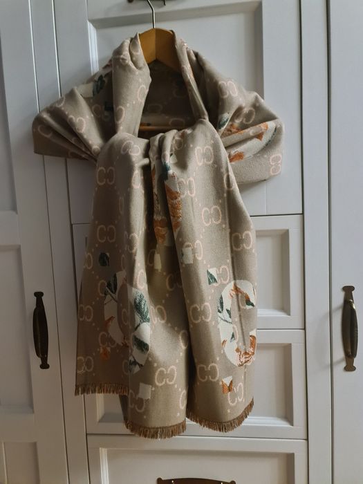 Szal ciepły khaki