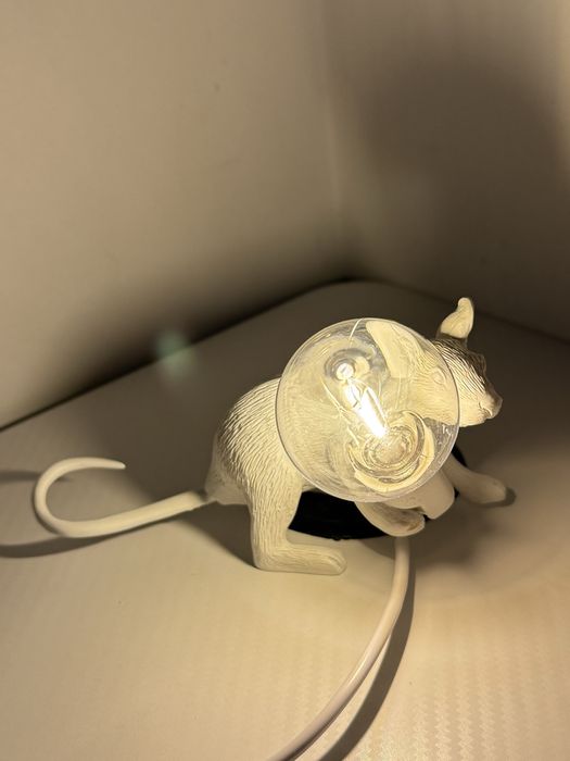 Lampka nocna Myszka Aesthetic – Designerska i Klimatyczna (Biała)