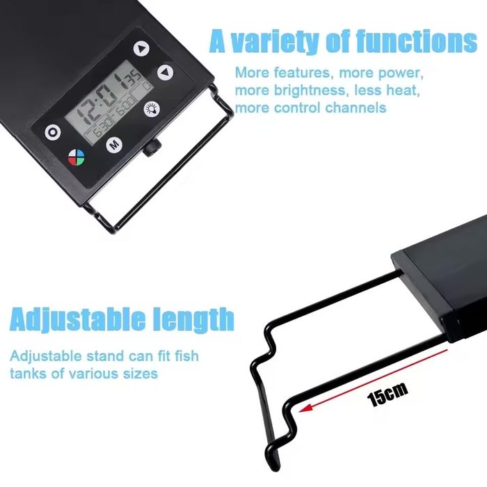 Акваріумне освітлення з повним спектром 24/7, світлодіодне освітлення