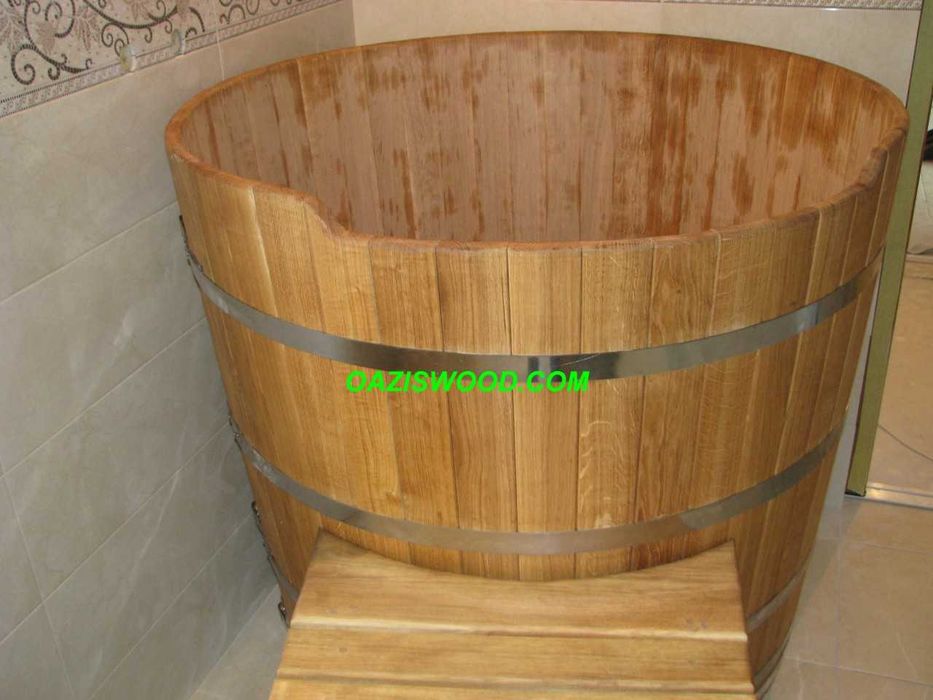 Купель кругла для лазні та сауни з дуба. купель деревянная