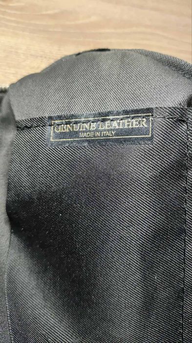 Сумка  Genuine Leather через плече з натуральної шкіри з текстильним ш