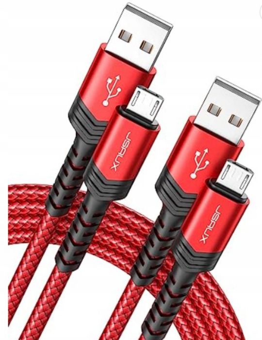 JSAUX Kabel Micro USB nylonowy 2M 2SZT szybkie ładowanie