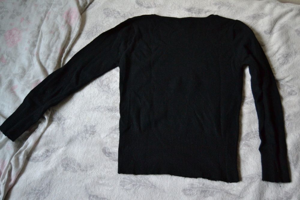 Czarny sweter 1 2 3 Paris Un Deux Trois gwiazdki 36 S 34 XS