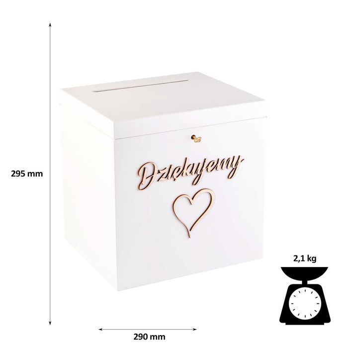 Drewniana skrzynka na koperty ślubne z grawerem pudełko na wesele ślub