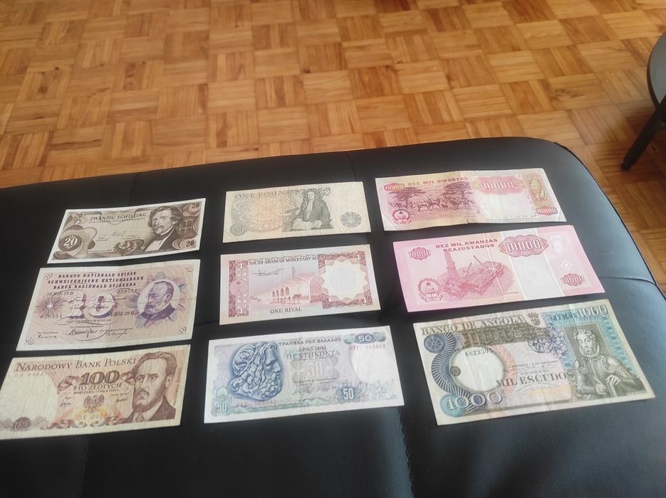 Vendo notas de coleção de vários países