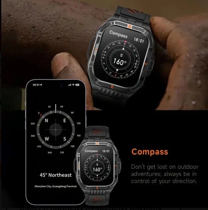 Тактичний годинник|Смарт часы|Smart Watch LIGE HT38