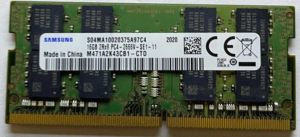 1x 16 GB RAM DDR4 Samsung 1 kość [119]