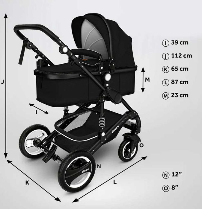 Wózek wielofunkcyjny 3w1 Kiduku nosidełko