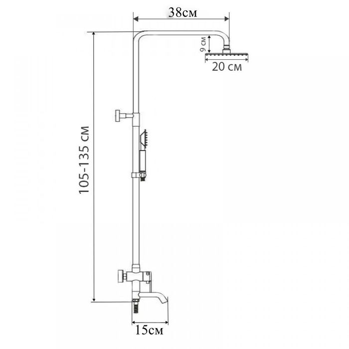 Акция! Чешская душевая стойка, система (колонна ) со смесителем