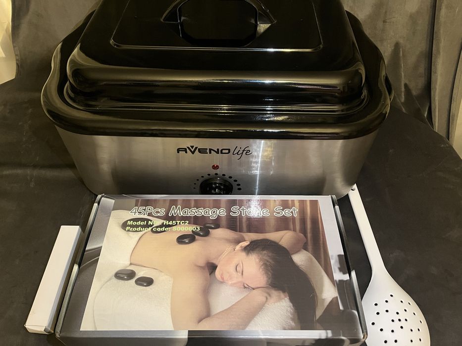 Podgrzewacz i kamienie do masażu