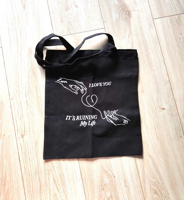 Torba totebag czarna Taylor Swift ttpd fortnight