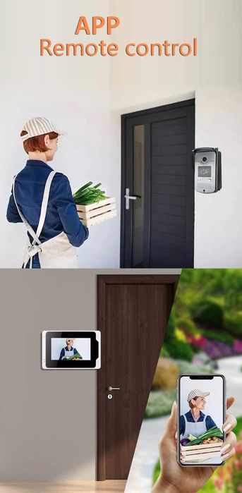 Video porteiro ip wifi internet telemovel Tuya Smart life c/ monitor 7