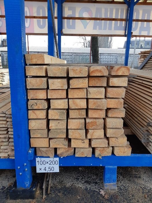 Брус 100х200х4,00, 200х100х4,50 100х200х6,00 Стропила Доска обрезная