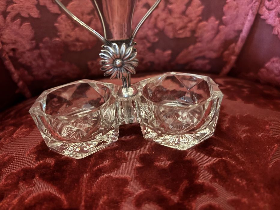 Especieiro e paliteiro em prata portuguesa contraste javali