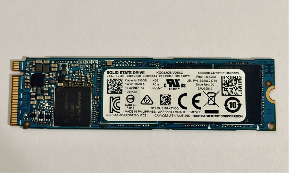 Dysk 256GB SSD NVMe model: KXG6AZNV256G
