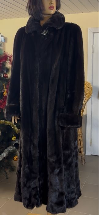 Рр 52-54-56. Норковая шуба в пол. Плюшевая Легенда