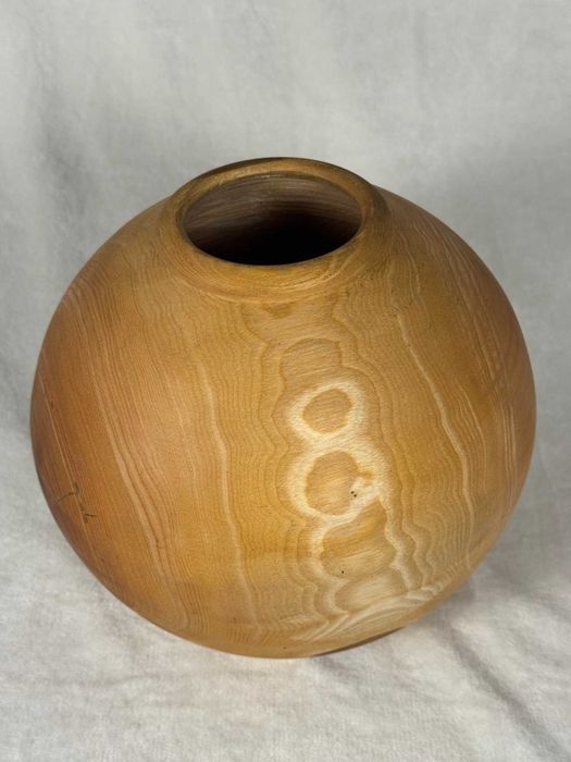 Vaso artesanal em madeira 23 cm (Novo)